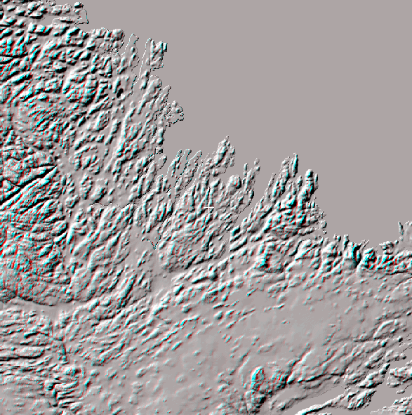 Anaglyph image of the Makkovik Study area