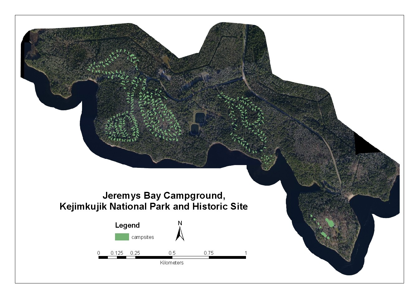 25 cm aerial photos of Jeremys Bay Campground, Kejimkujik National Park and Historic Site