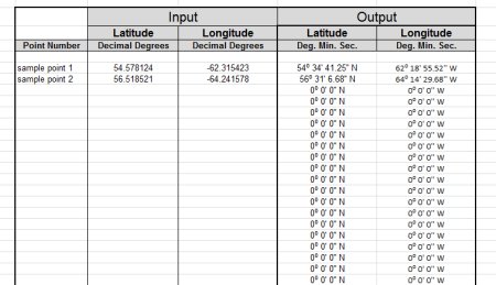 Converting Decimal Degrees to Degrees Minutes Seconds Spreadsheet