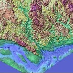 Color Shaded Relief Model of the Gatineau foot hills of Quebec