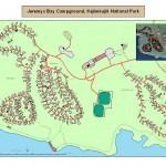 Map showing GPS data collected in 2003 at Jeremys Bay Campground, Kejimkujik National Park and Historic Site